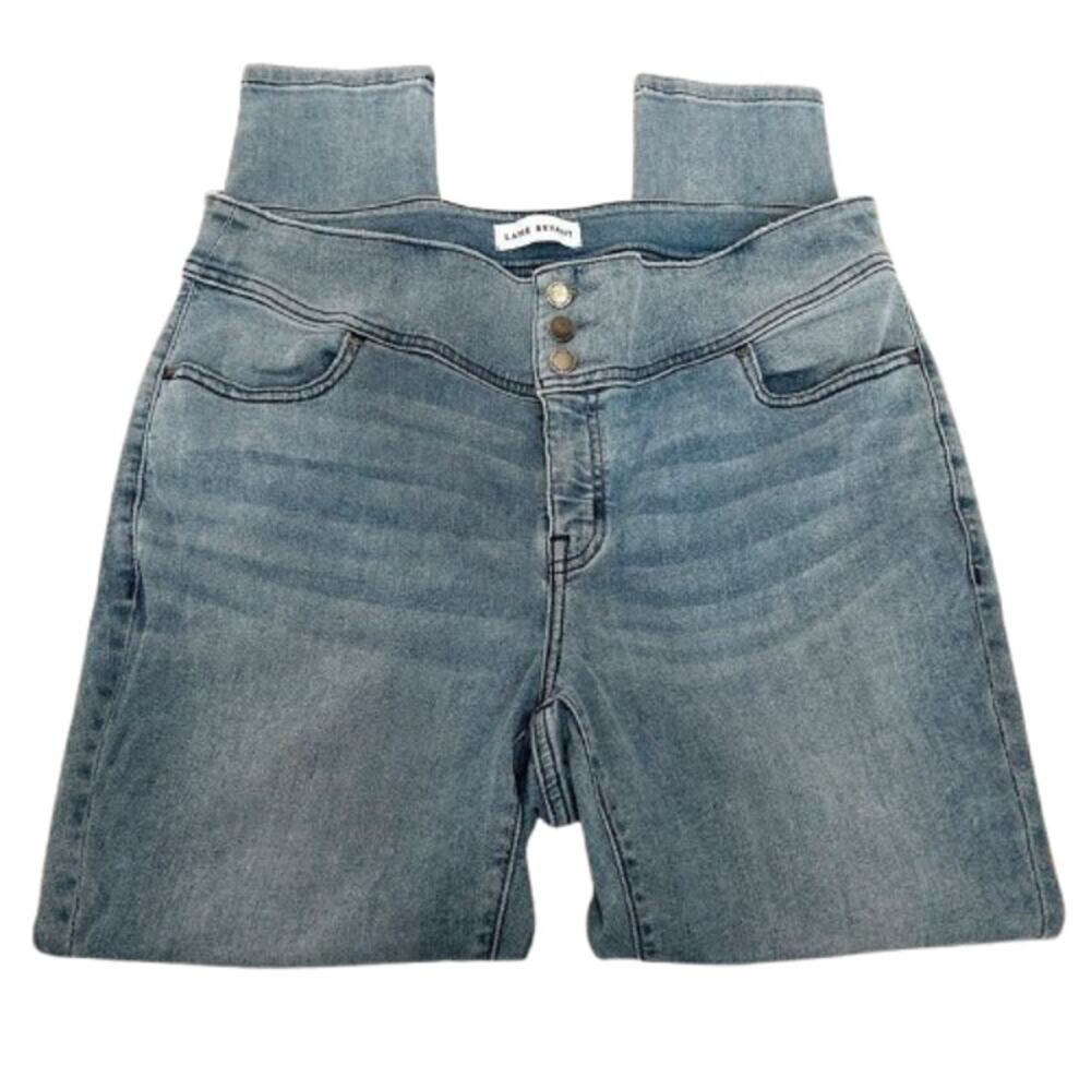 LANE BRYANT Flex Magic Waistband High Rise Distressed Jeggings Blue Jeans 16